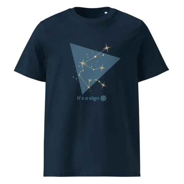 It's-a-sign,-aquarius-unisex-organic-cotton-t-shirt-french-navy-front-687ab70200e8a