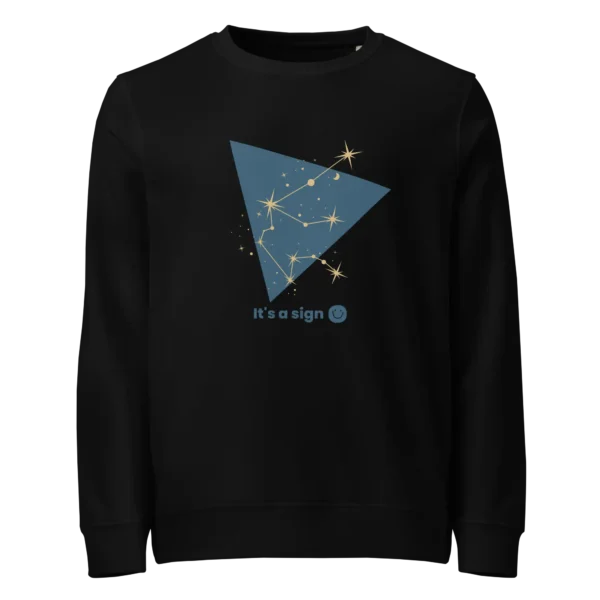 It's-a-sign,-aquarius-unisex-organic-sweatshirt-black-front-687ab670e2975