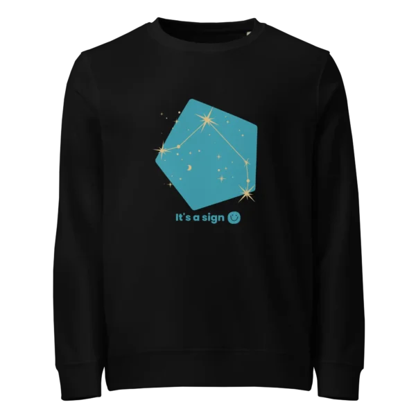 It's-a-sign,-aries-unisex-organic-sweatshirt-black-front-689900678be04