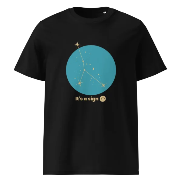 It's-a-sign,-cancer-unisex-organic-cotton-t-shirt-black-front-687b6e13044a5