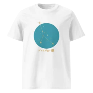 It's-a-sign,-cancer-unisex-organic-cotton-t-shirt-white-front-687b6e1307941