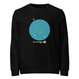 It's-a-sign,-cancer-unisex-organic-sweatshirt-black-front-687b6cabd05b4