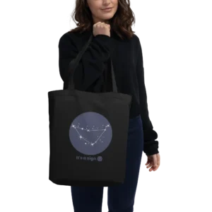 It's-a-sign,-capricorn-eco-tote-bag-black-front-687b75074961b