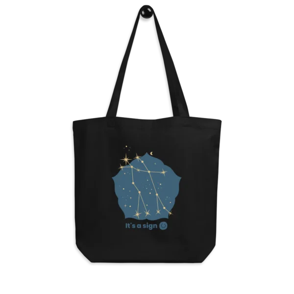 It's-a-sign,-gemini-eco-tote-bag-black-front-6899016a6d3ac