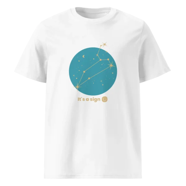 It's-a-sign,-leo-unisex-organic-cotton-t-shirt-white-front-6898ffcf66ed9