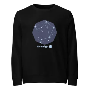 It's-a-sign,-libra-unisex-organic-sweatshirt-black-front-687ea76a77a62