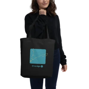 It's-a-sign,-pisces-eco-tote-bag-black-front-6898ff378b2d4