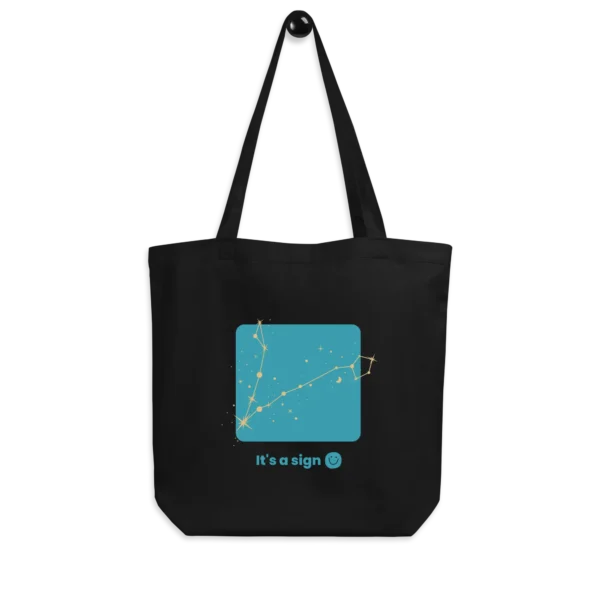 It's-a-sign,-pisces-eco-tote-bag-black-front-6898ff378b3b5