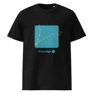 It's-a-sign,-pisces-unisex-organic-cotton-t-shirt-black-front-6898ff686a816