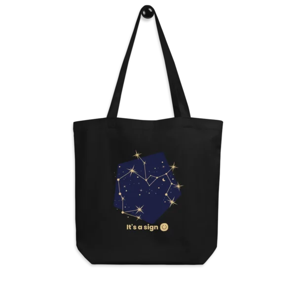 It's-a-sign,-sagittarius-eco-tote-bag-black-front-6898fddf04548