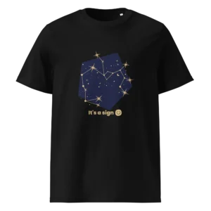 It's-a-sign,-sagittarius-unisex-organic-cotton-t-shirt-black-front-6898fd93b3ab7