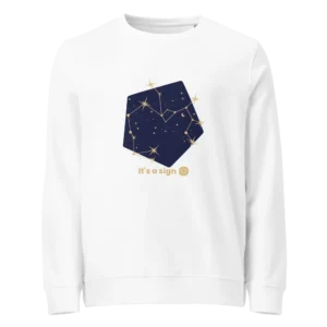 It's-a-sign,-sagittarius-unisex-organic-sweatshirt-white-front-6898fe097d343