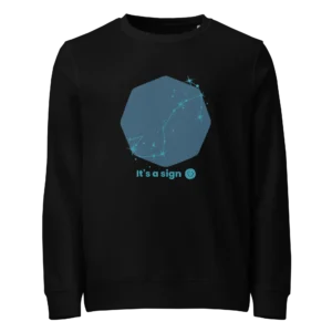 It's-a-sign,-scorpio-unisex-organic-sweatshirt-black-front-687eaa407a602