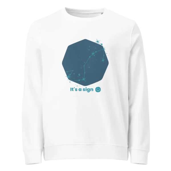It's-a-sign,-scorpio-unisex-organic-sweatshirt-white-front-687eaa407b274