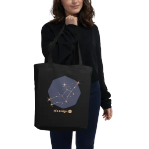 It's-a-sign,-virgo-eco-tote-bag-black-front-687bd4a7d3132