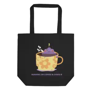 coffee-and-chaos-bag-black-front-69e20270e2418