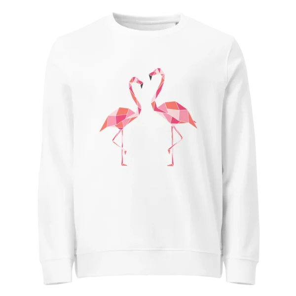 free-as-a-bird-flamingos-unisex-organic-sweatshirt-white-front-6876d0fa30458 free-as-a-bird-flamingos-unisex-organic-sweatshirt-white-front-6876d0fa30458