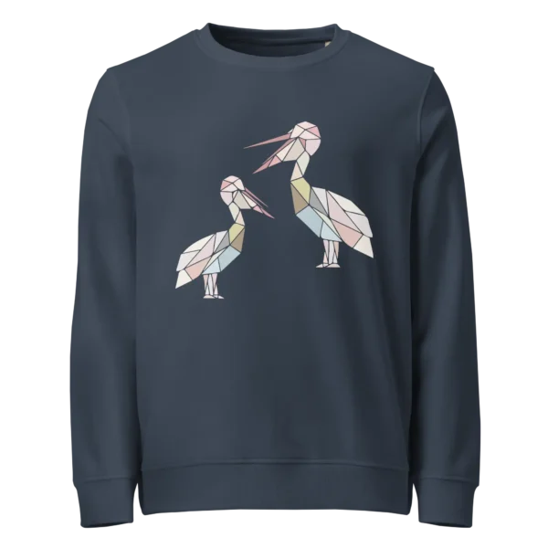 free-as-a-bird-pelicans-unisex-organic-sweatshirt-french-navy-front-687aa776db1bb