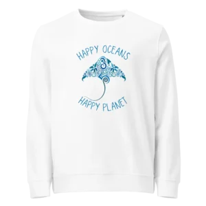 happy-oceans-stan-unisex-organic-sweatshirt-white-front-6876a2157ebaf