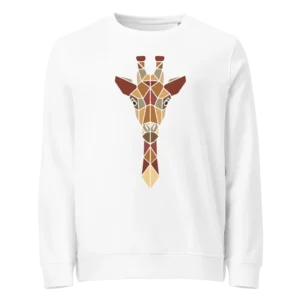 into-the-wild-giraffe-unisex-organic-sweatshirt-white-front-6876a9621ce15